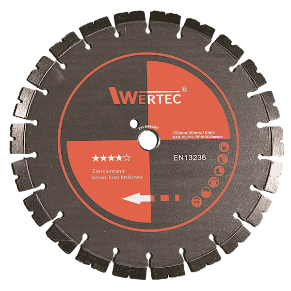 Tarcza Diamentowa 350X25,4X15MM na elektr. M - WTDSR350