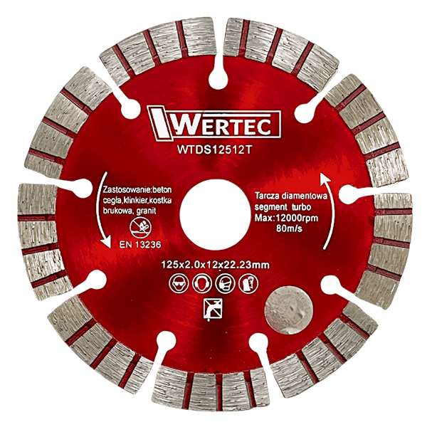 TARCZA DIAMENTOWA SEGMENT TURBO 125X12MM WERTEC - WTDS12512T