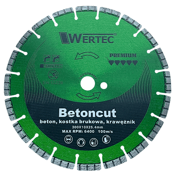 Tarcza Diamentowa 300x10x25,4 segment T GREEN WERTEC - WTD30010T
