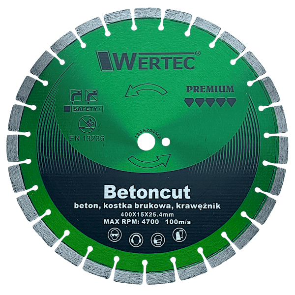 Tarcza Diamentowa 400x15x25,4 segment BETONCUT WERTEC - WTD40015S
