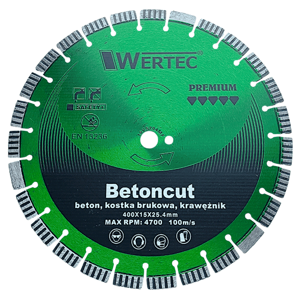 Tarcza diamentowa 400x15x25,4 TN GREEN WERTEC - WTD40015TN