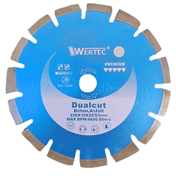 Tarcza diamentowa 230x10x23,22 DUALCUT ASFALT-BETON - DUALCUT230