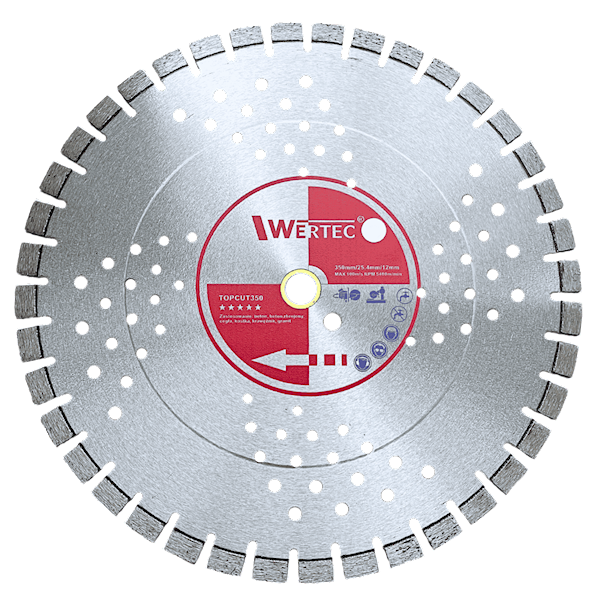 Tarcza diamentowa TOPCUT 350x12x25.4-20mm WERTEC - TOPCUT350