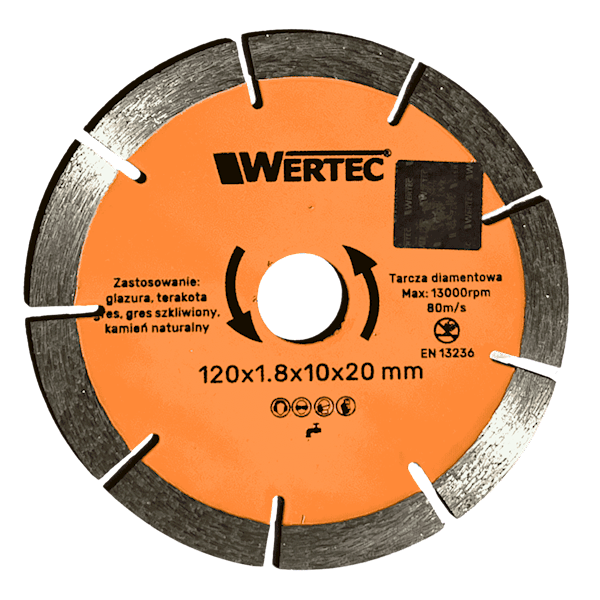 Tarcza daimentowa ciągła 120x20x10mm WERTEC - WTDC120