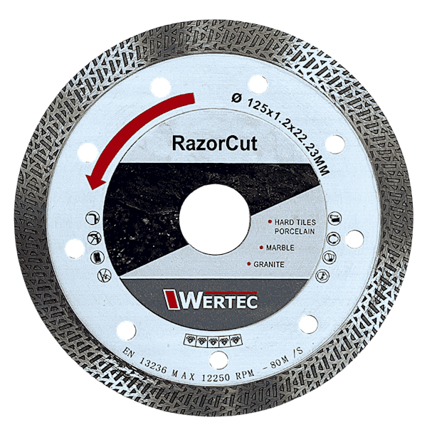 Tarcze diamentowa RAZORCUT 125x22,23 WERTEC - RAZORCUT125