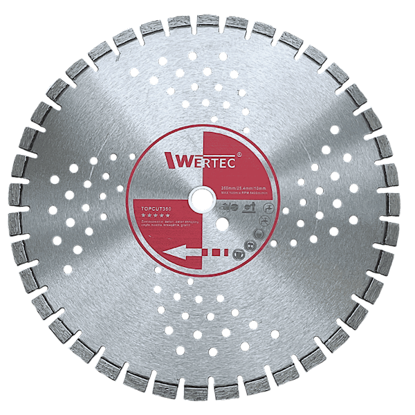 Tarcza diamentowa TOPCUT 350x10x25.4-20mm WERTEC - TOPCUT35010