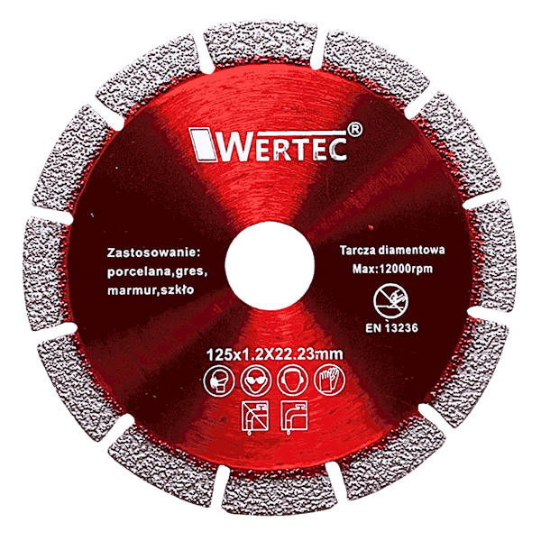 Tarcza lutowana próżniowo 125x1,2x22,23 - WTD12501
