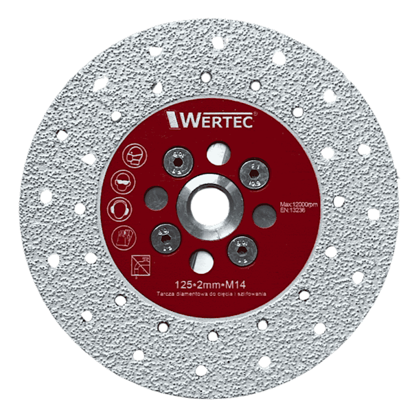 Tarcza diamentowa 125x2xM14  lutowana prózniowo RS - WTD12502
