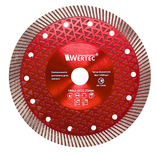 Tarcza diamentowa 180x2,6x22,23 turbo na mokro - WTD180H