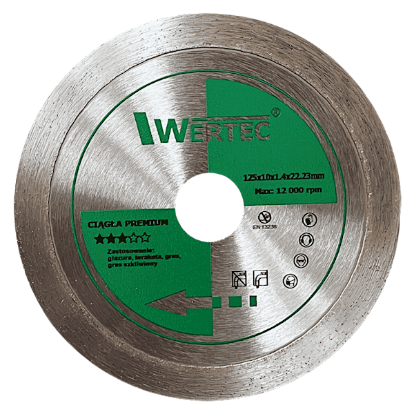 TARCZA DIAMENTOWA CIĄGŁA 125 MM PREMIUM WERTEC - WTDC125P