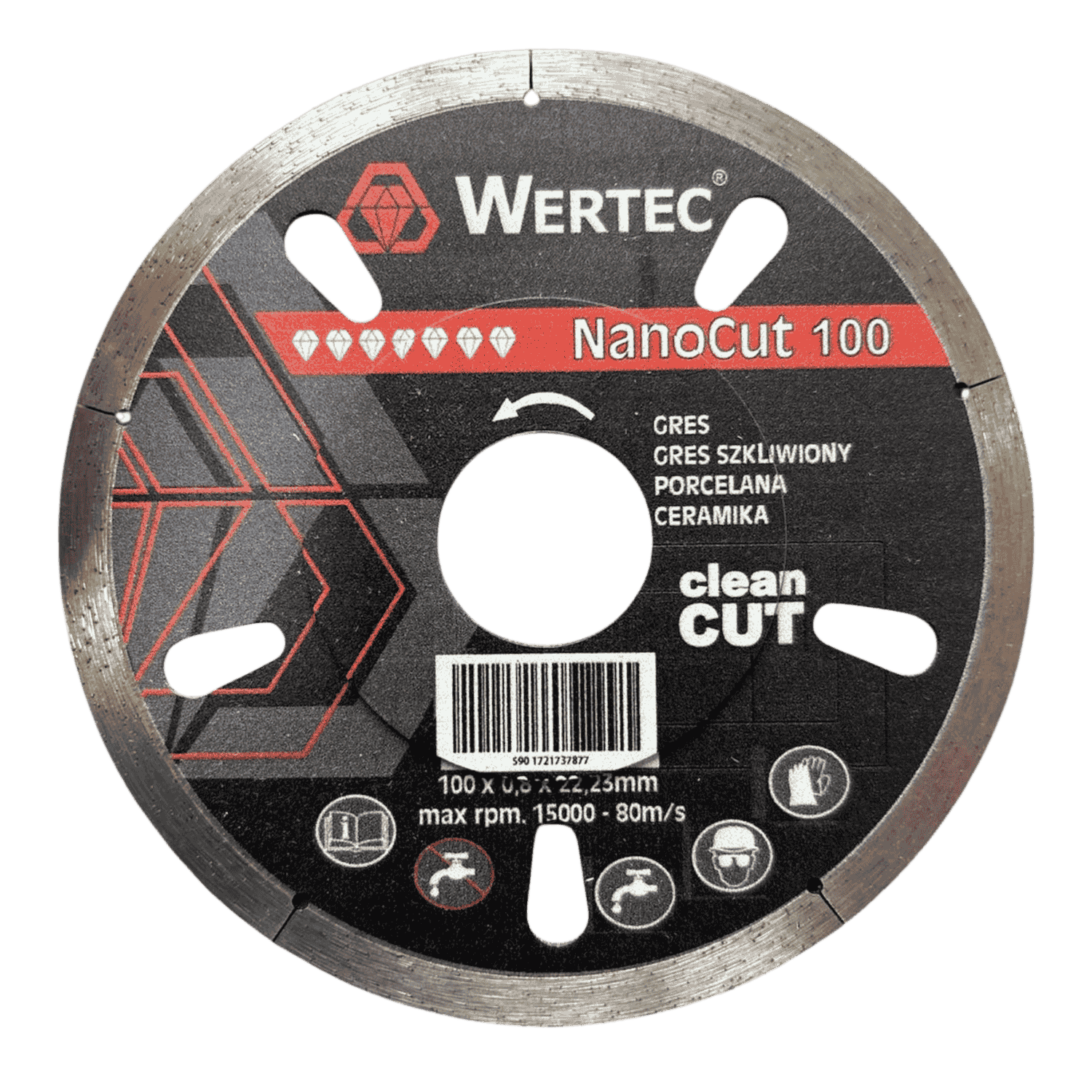 Tarcza diamentowa 100x0,8x22,23mm NanoCUT CleanCUT WERTEC