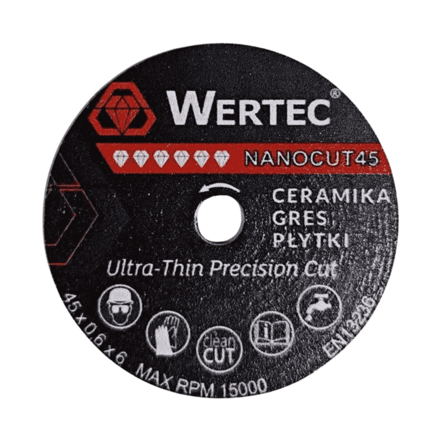 Wertec Tarcza diamentowa 45x0,6x6mm NanoCUT WERTEC