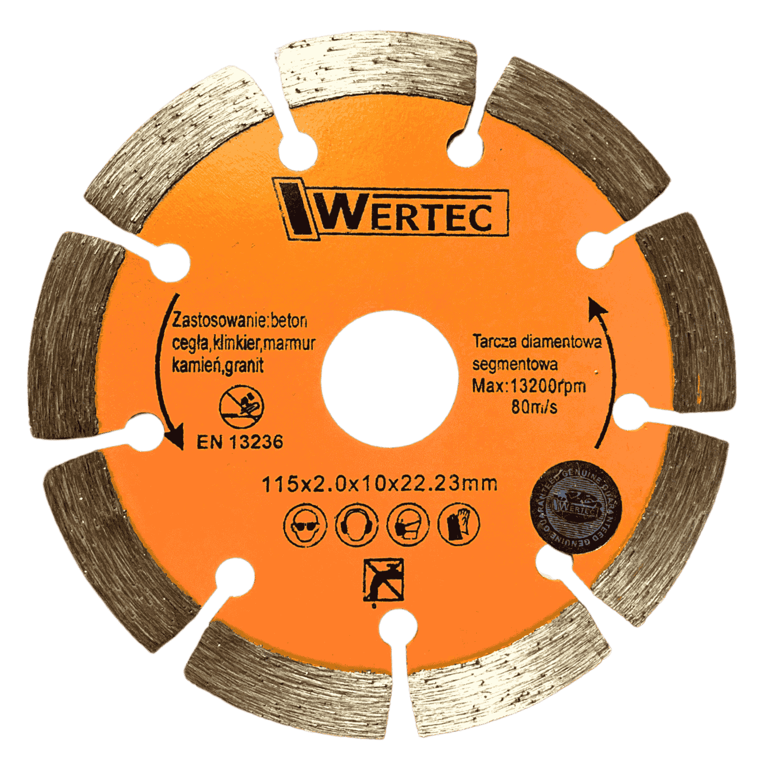 TARCZA DIAMENTOWA SEGMENT. 115 MM WERTEC - WTDS115