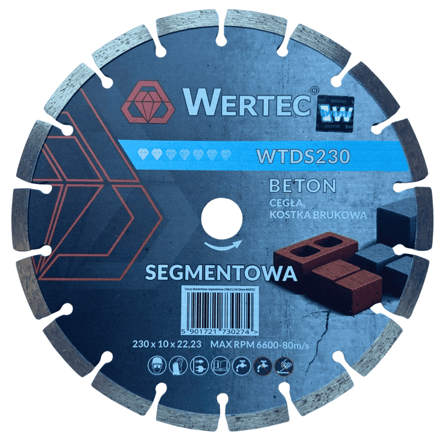 TARCZA DIAMENTOWA SEGMENT. 230 MM WERTEC - WTDS230