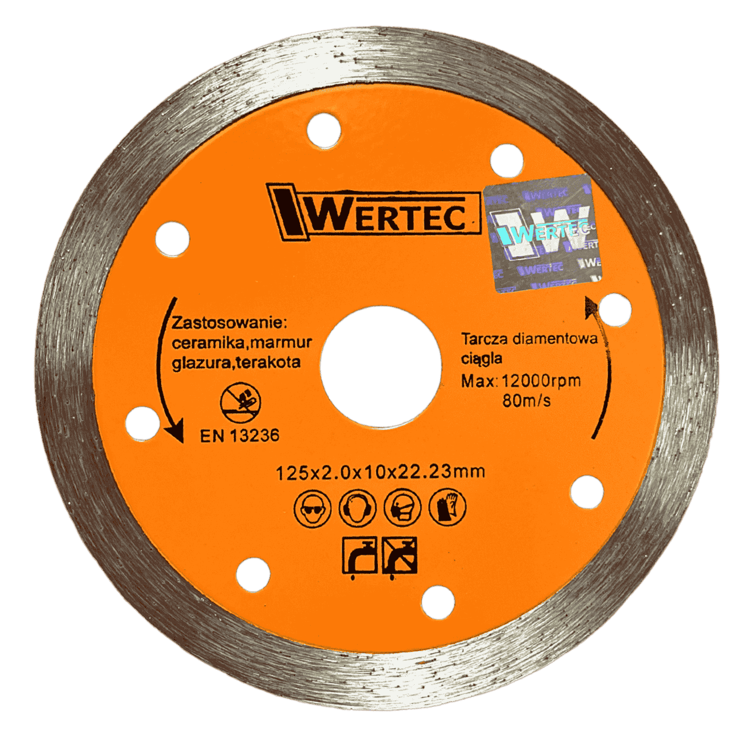TARCZA DIAMENTOWA CIĄGŁA 125 MM WERTEC - WTDC125