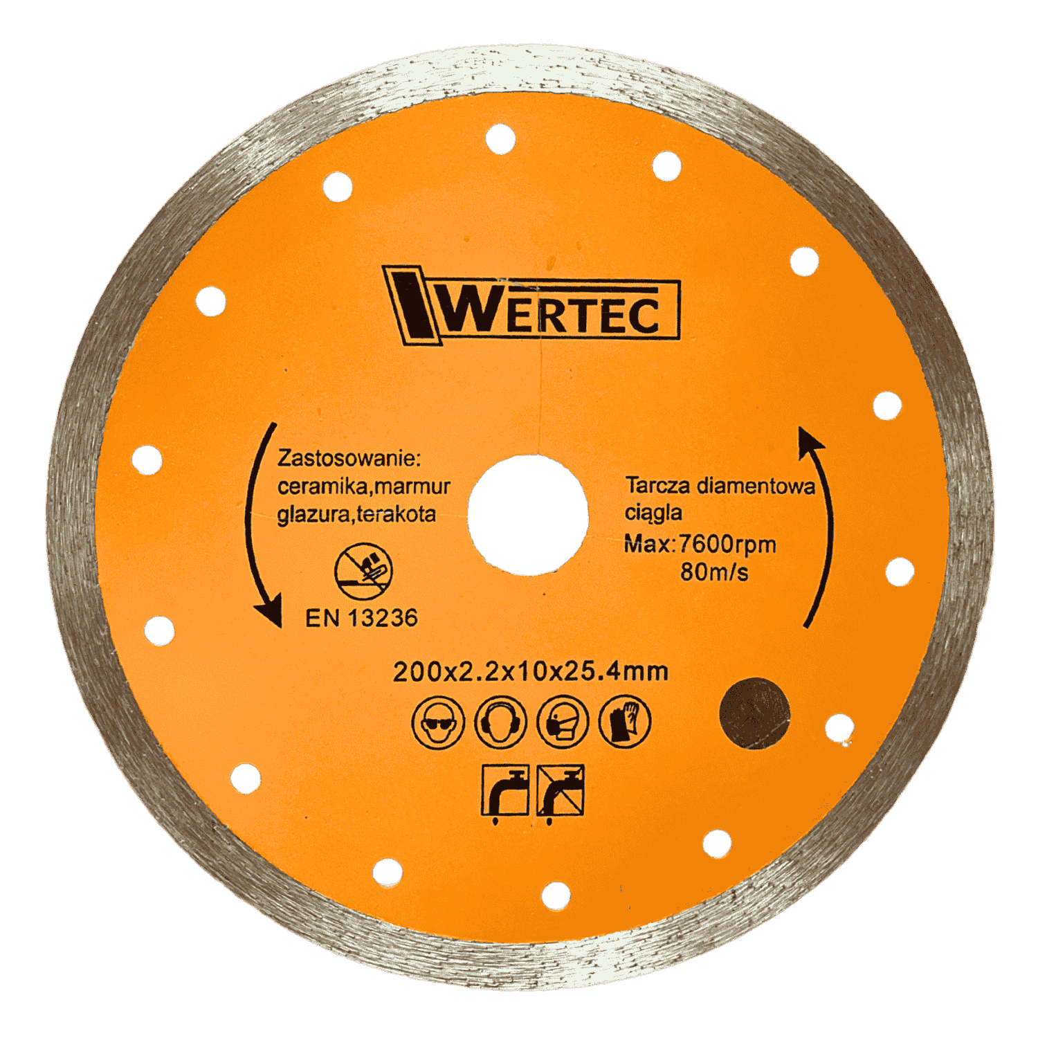 TARCZA DIAMENTOWA CIĄGŁA 200 MM WERTEC - WTDC200