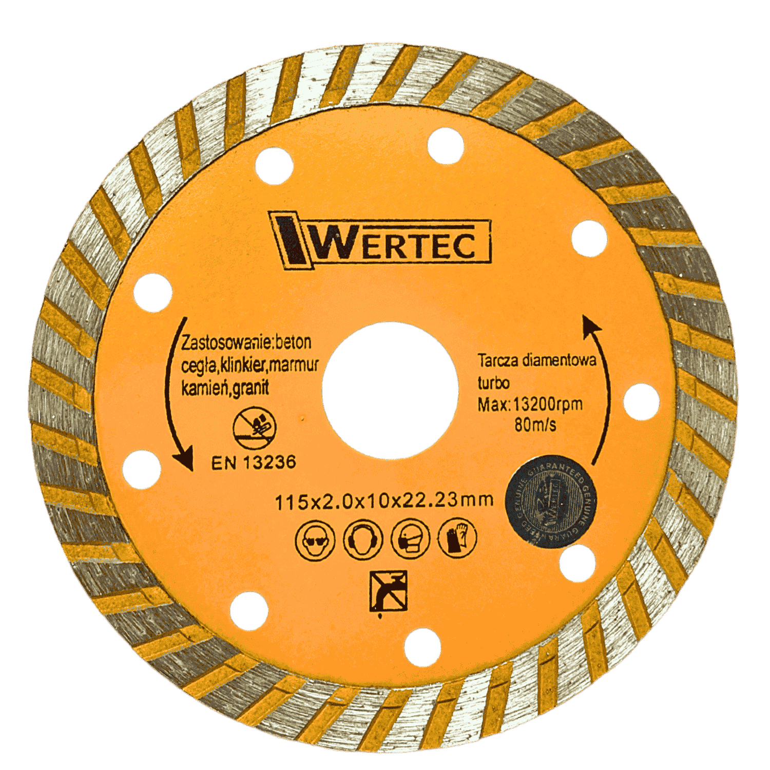TARCZA DIAMENTOWA TURBO 115 MM WERTEC - WTDT115