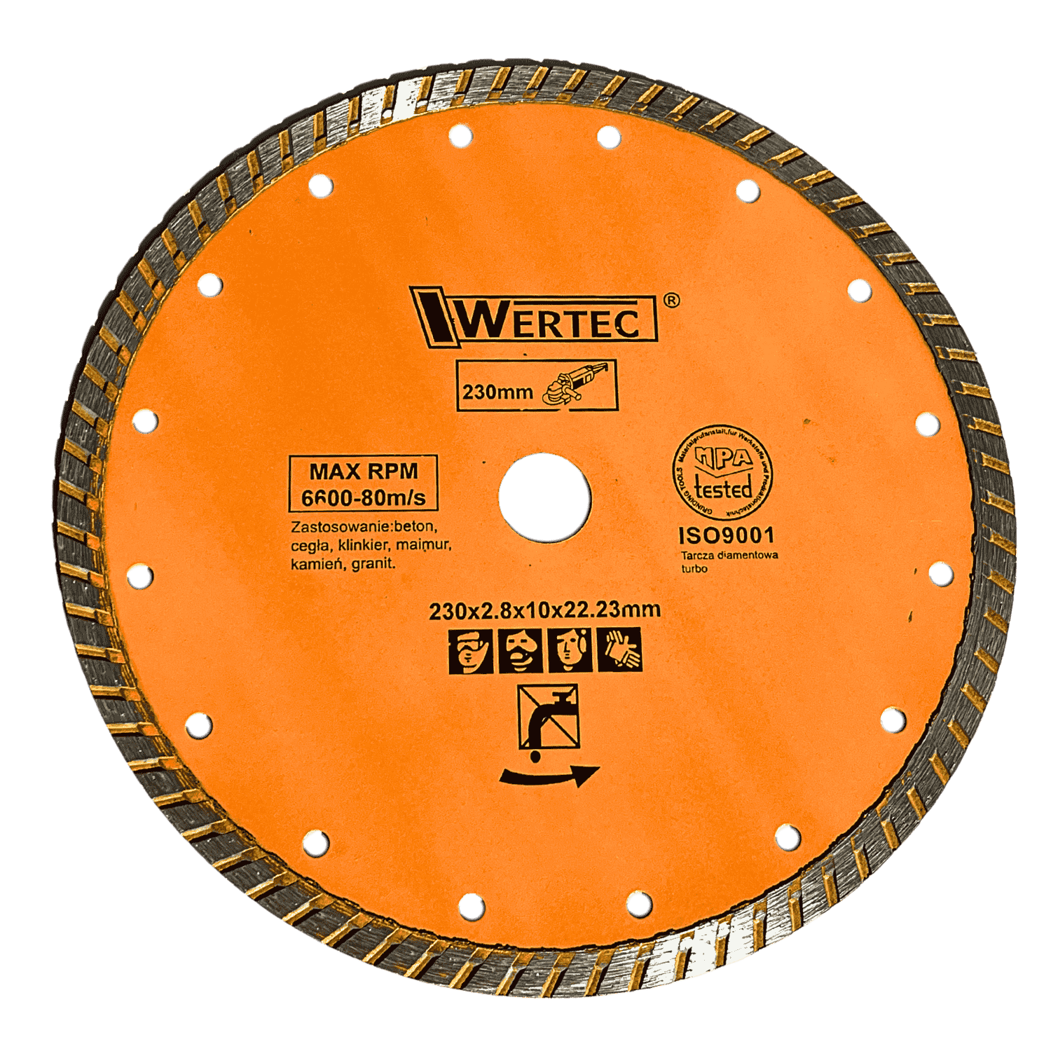 TARCZA DIAMENTOWA TURBO 230 MM WERTEC - WTDT230