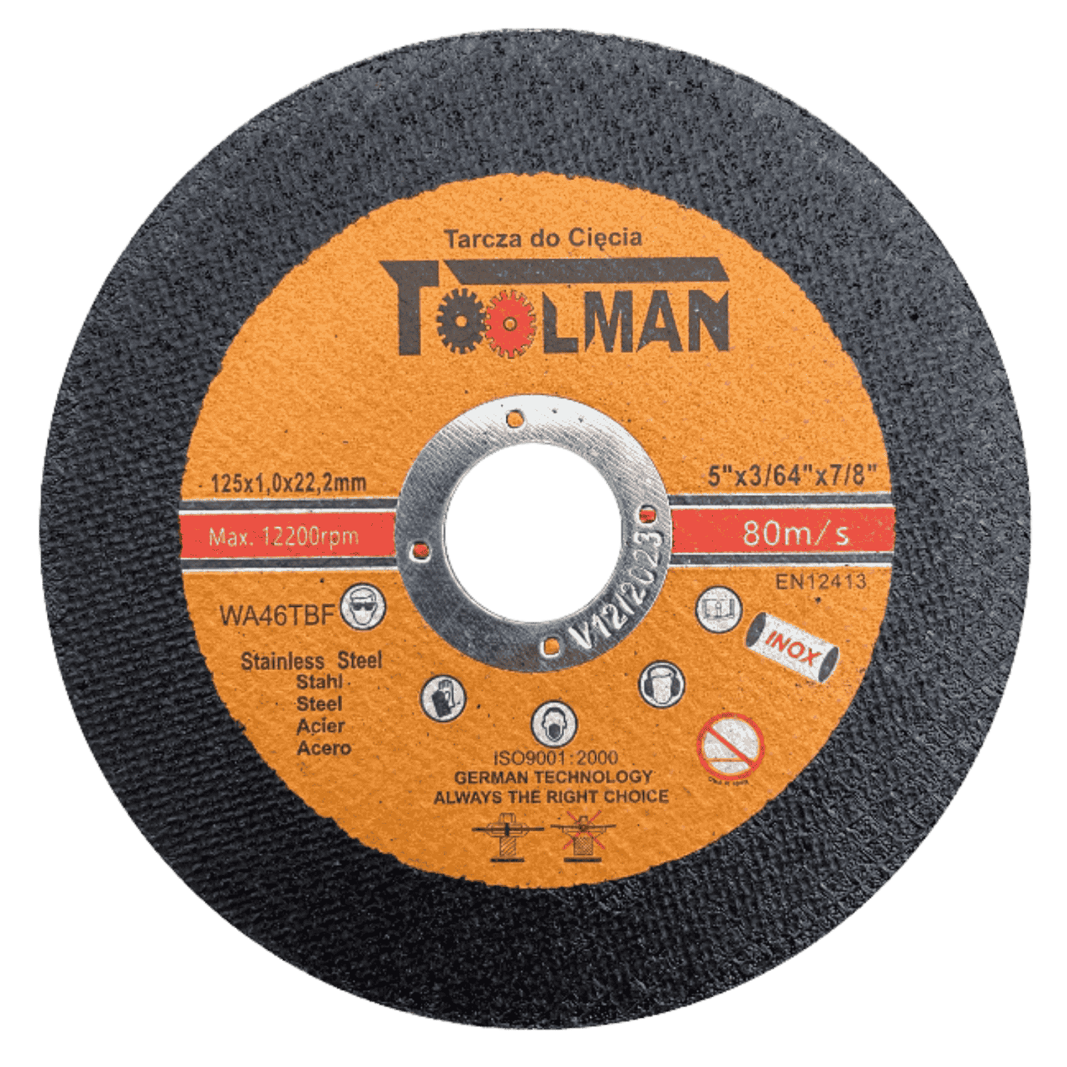 Tarcza do cięcia Metal 125*1*22.23mm Toolman - TS12510TL