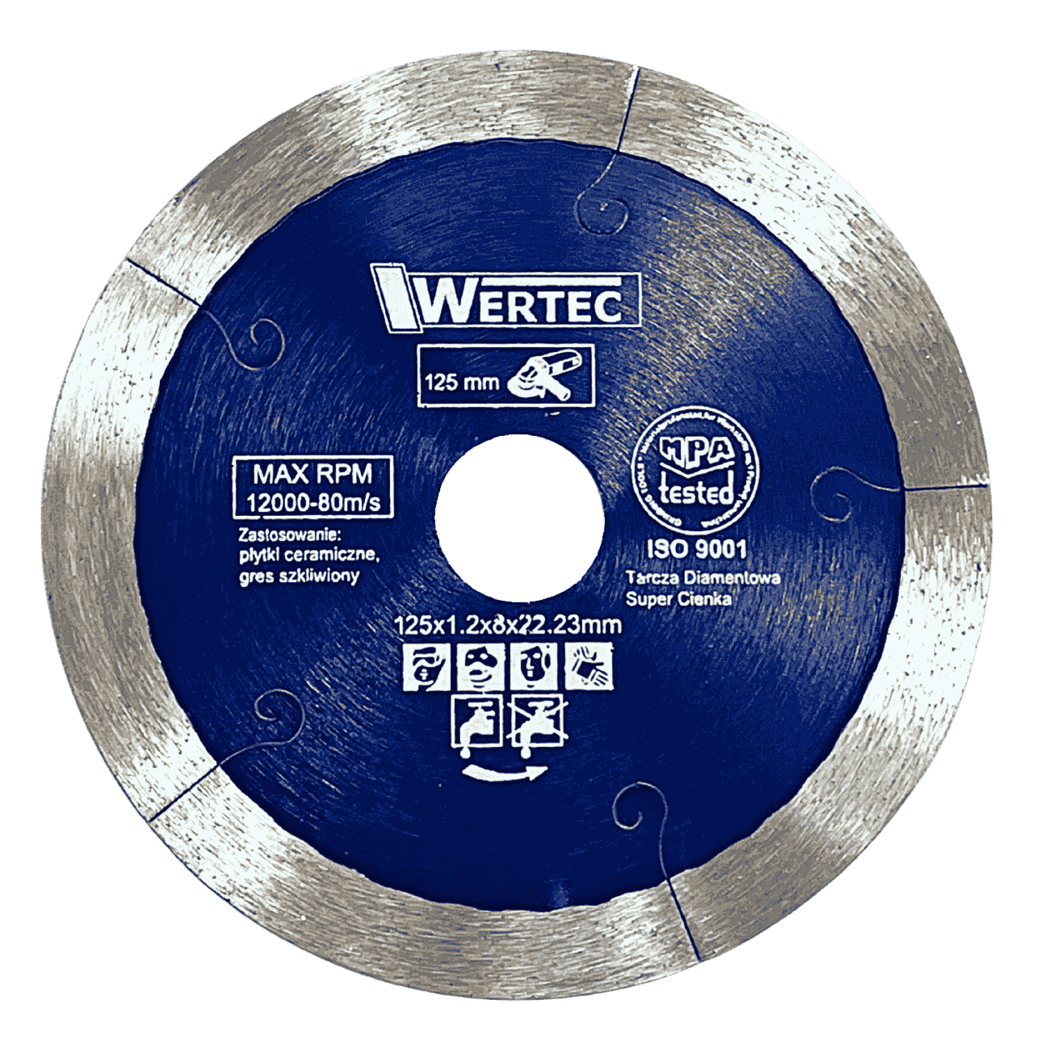 TARCZA DIAMENTOWA SUPER CIENKA 125 MM WERTEC - WTDSC125
