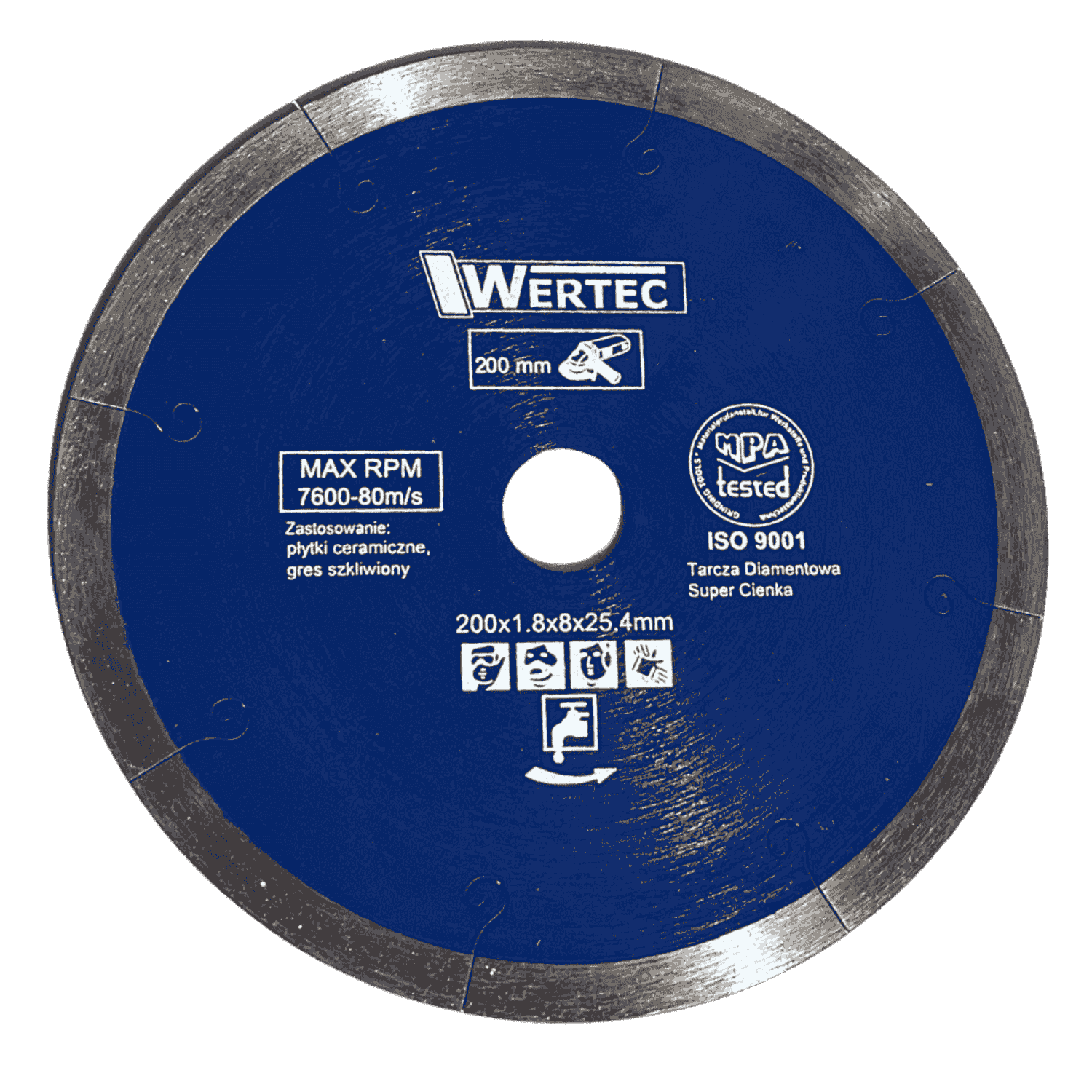 TARCZA DIAMENTOWA SUPER CIENKA 200 MM WERTEC - WTDSC200