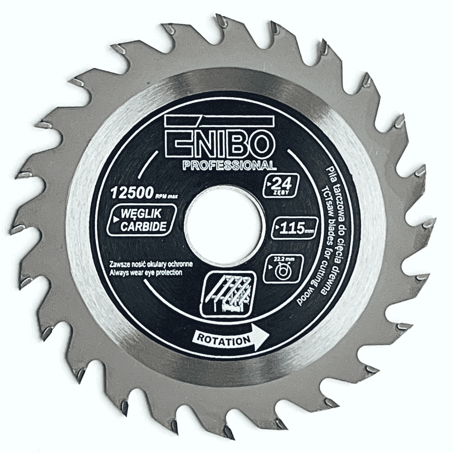 Piła tarcz. do cięcia drewna 115x22,2x24z - TCT11524