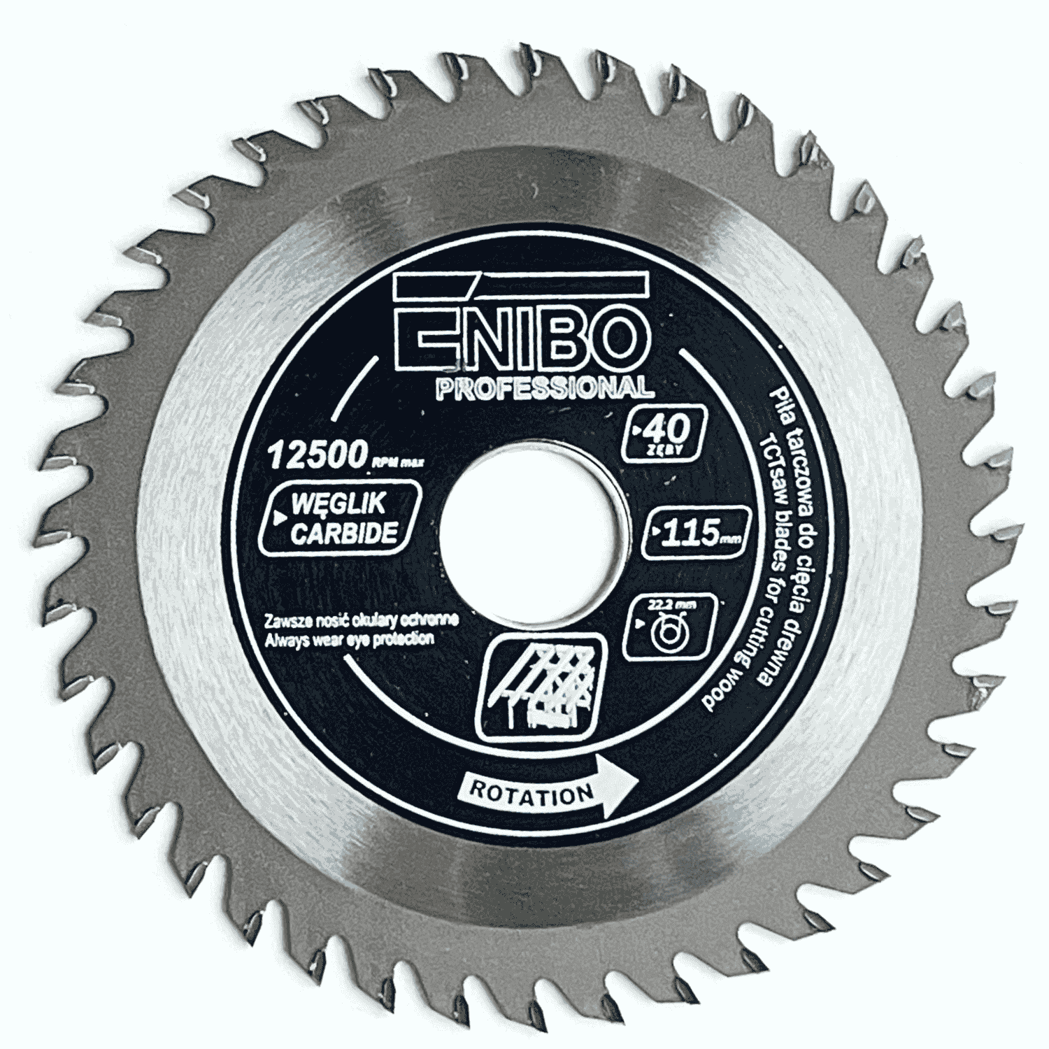 Piła tarcz. do cięcia drewna 115x22,2x40z - TCT11540