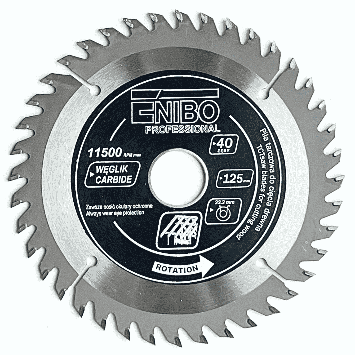 Piła tarcz. do cięcia drewna 125x22,2x40z - TCT12540