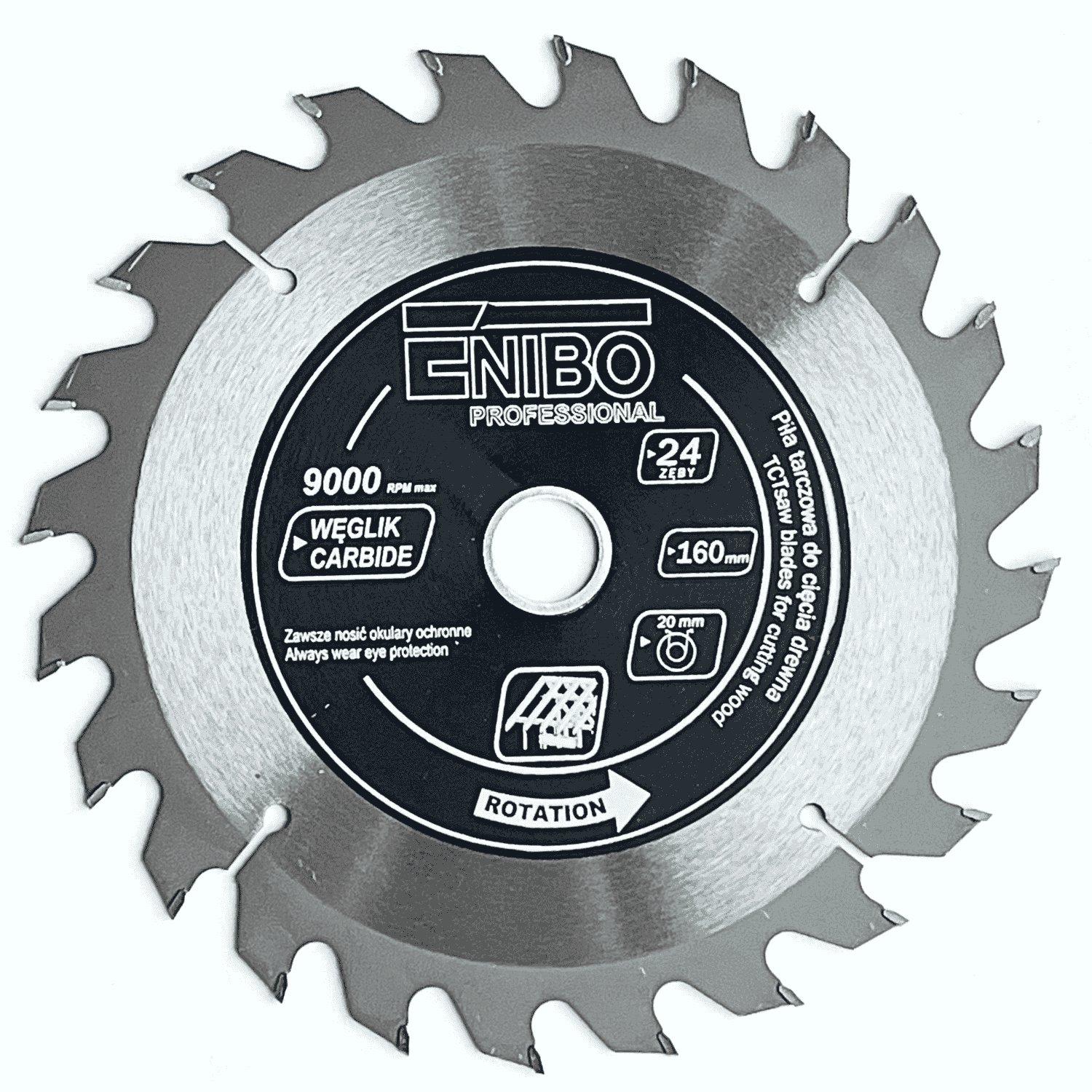 Piła tarcz. do cięcia drewna 160x20x24z - TCT16024