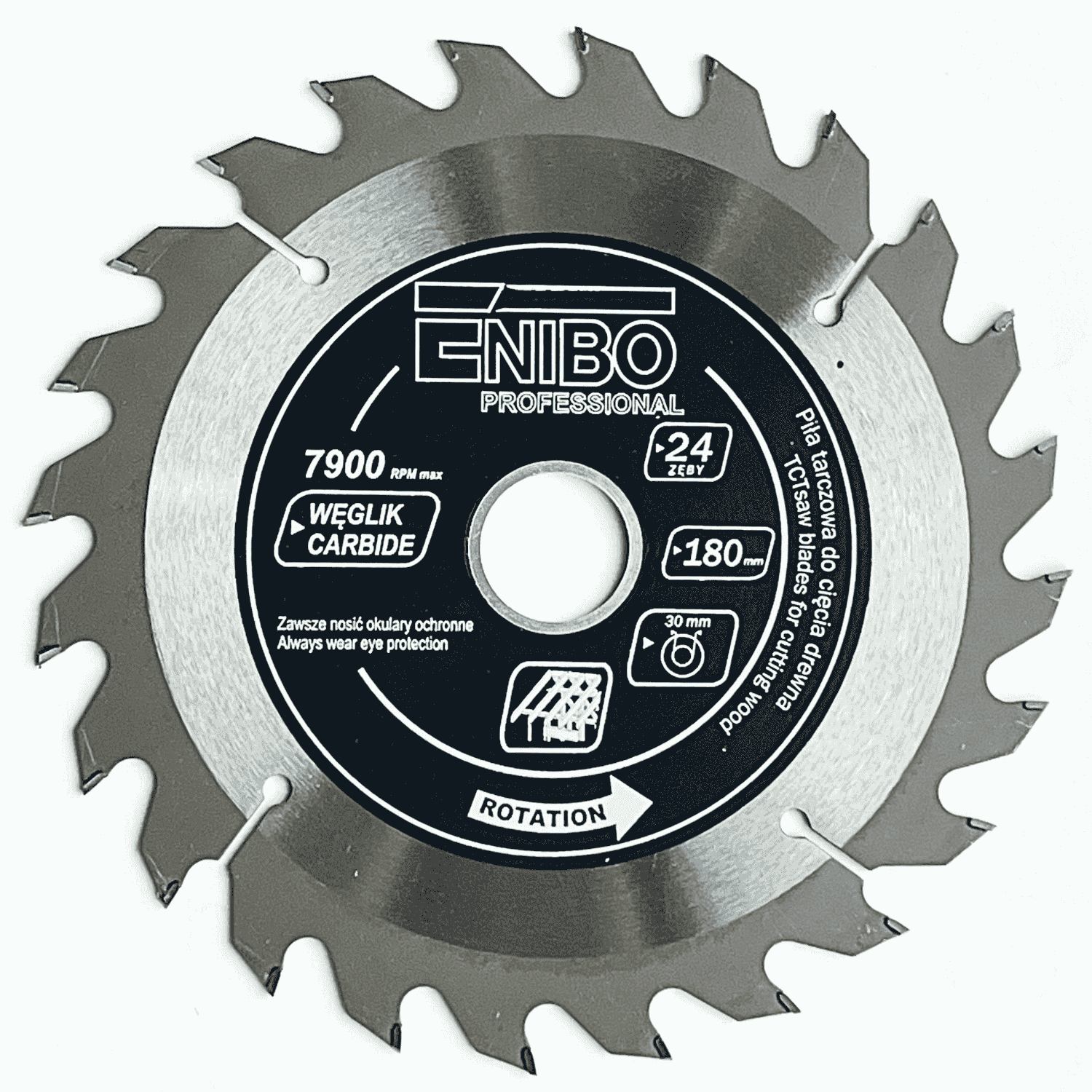 Piła tarcz. do cięcia drewna 180x30x24z - TCT18024