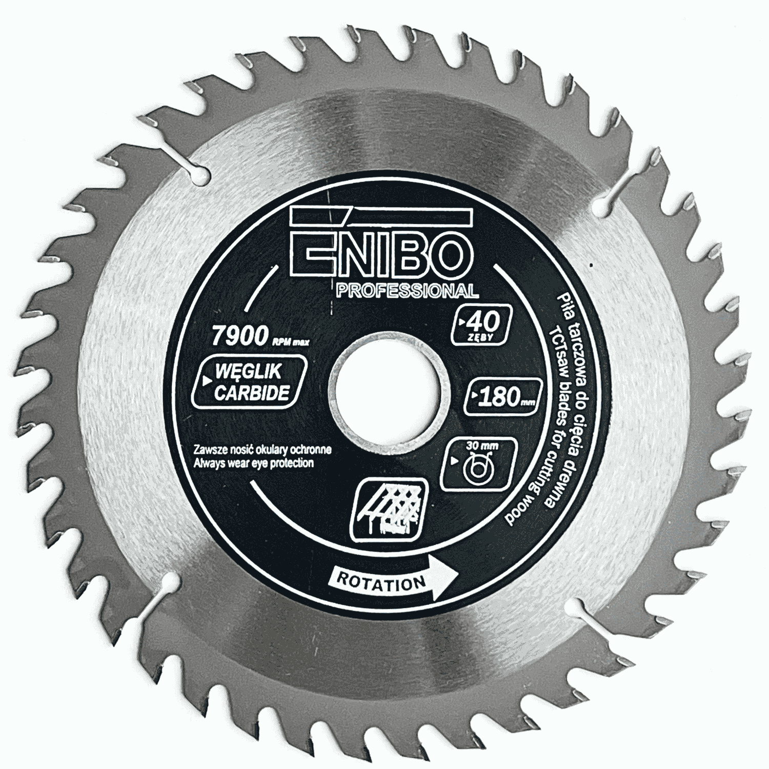 Piła tarcz. do cięcia drewna 180x30x40z - TCT18040