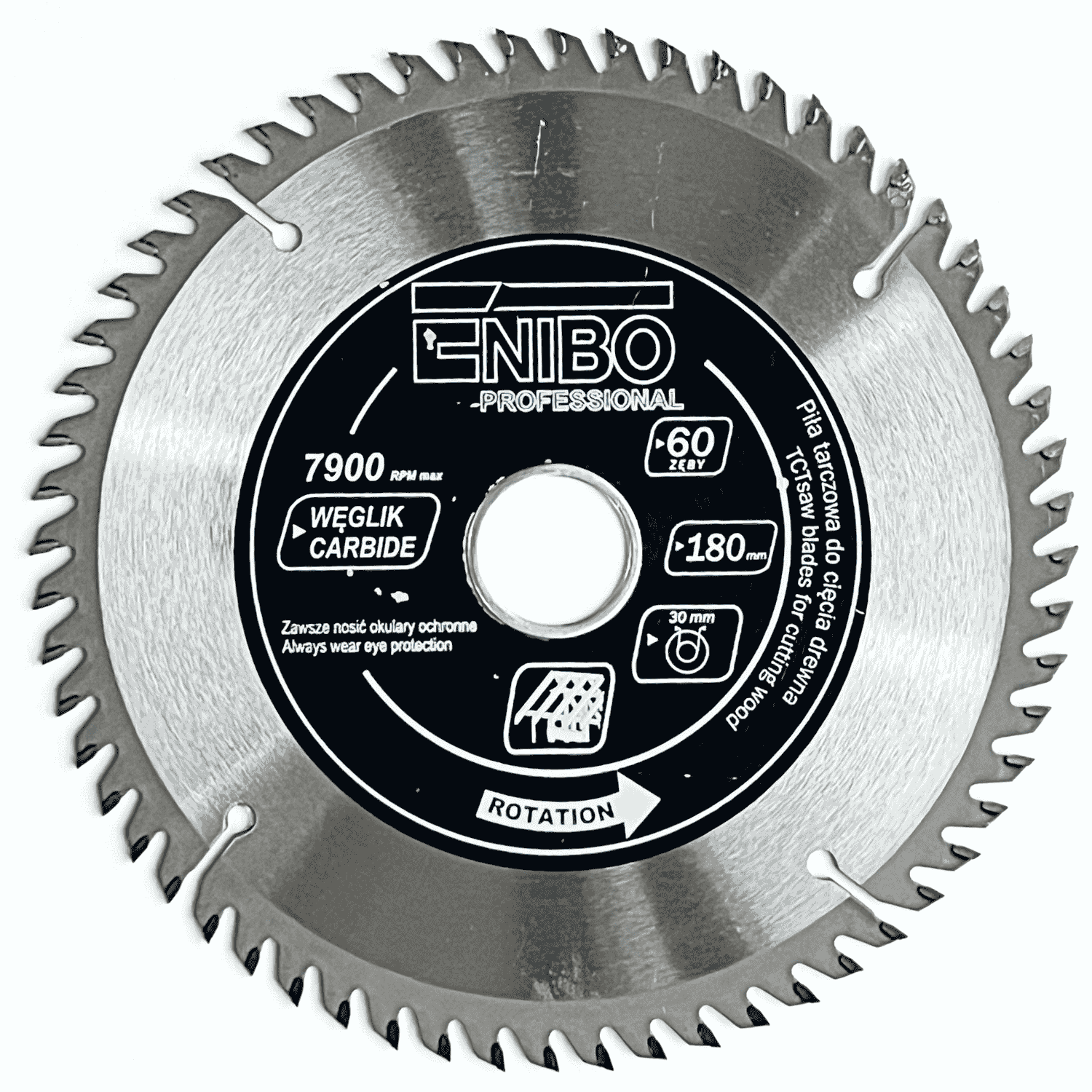 Piła tarcz. do cięcia drewna 180x30x60z - TCT18060