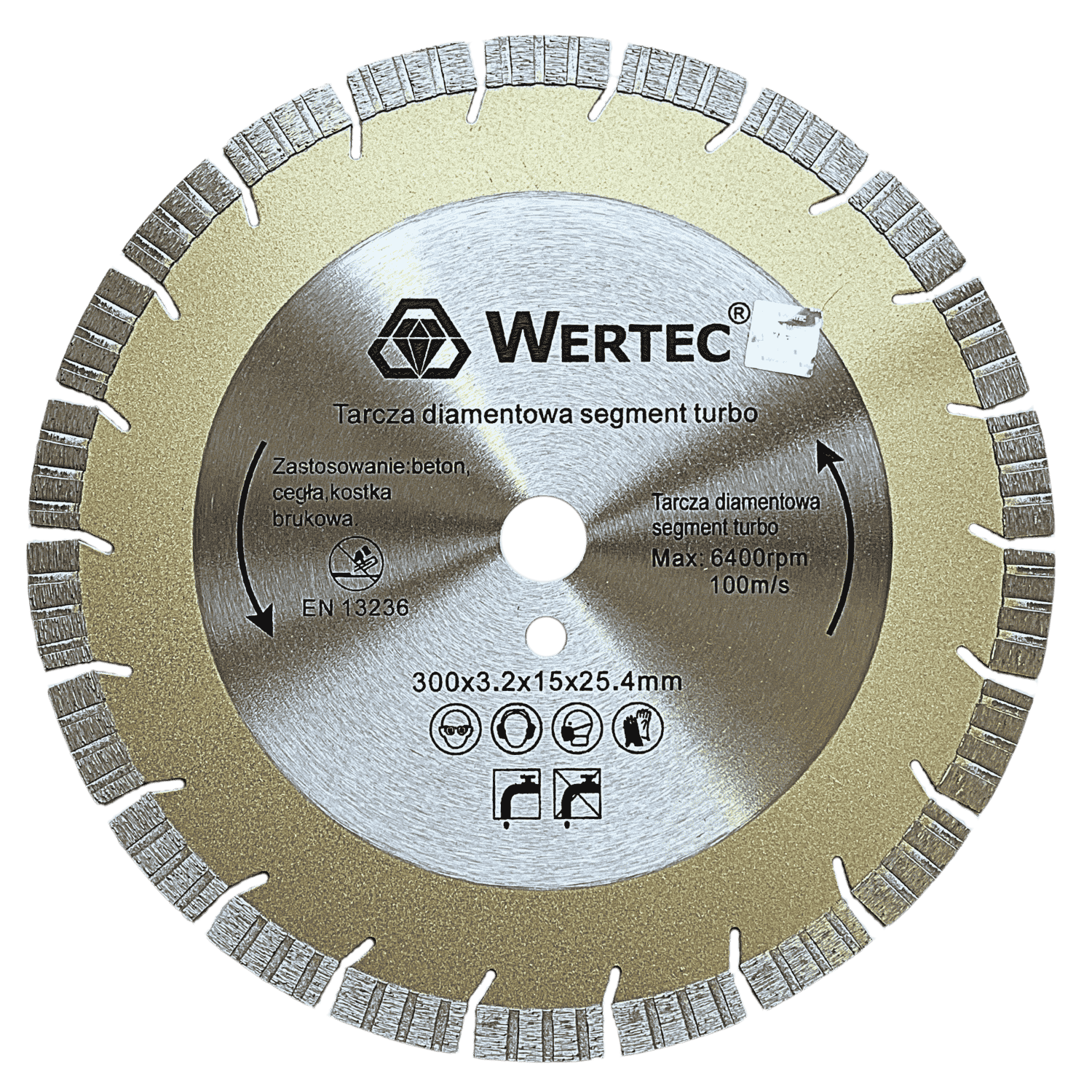 TARCZA DIAMENTOWA SEGMENTOWA TURBO 300 MM DO BETONU - WTDS30015T