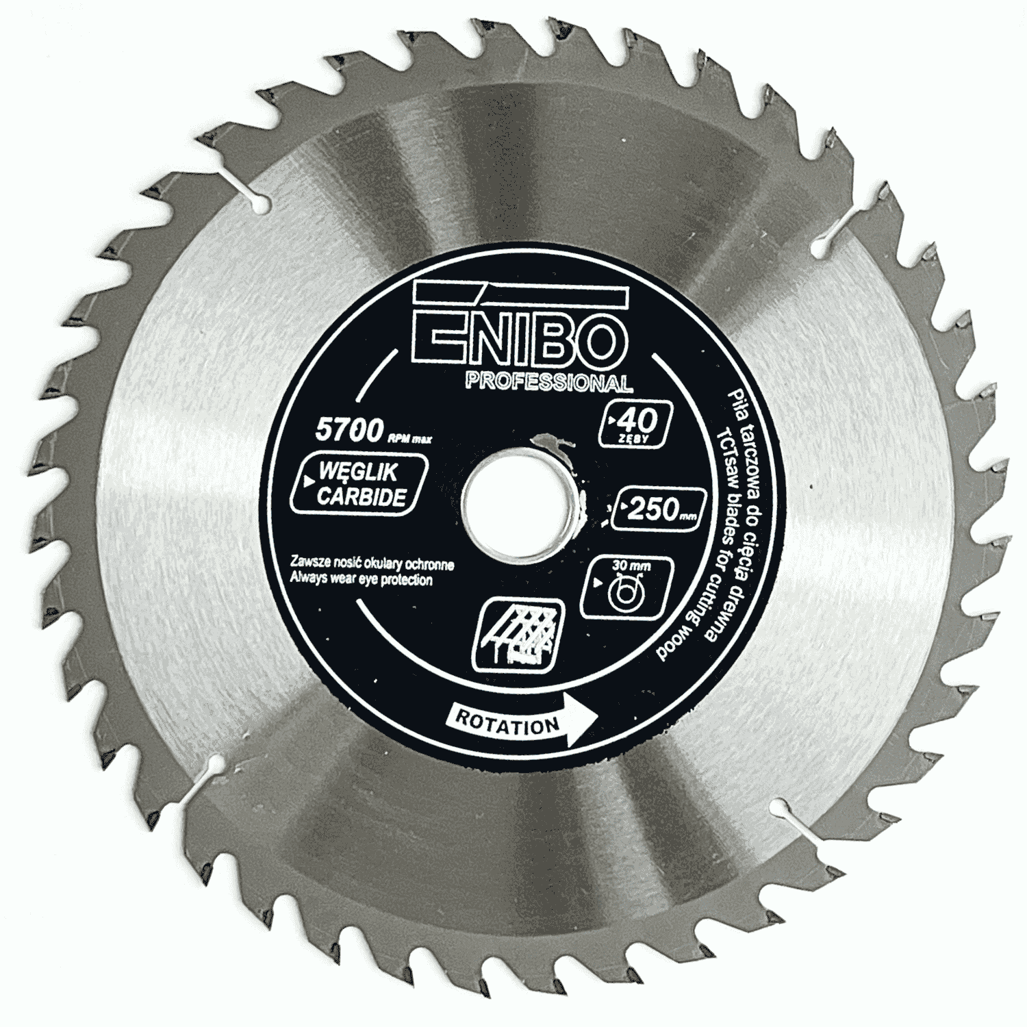 Piła tarcz. do ciecia drewna 250x30x40z - TCT25040