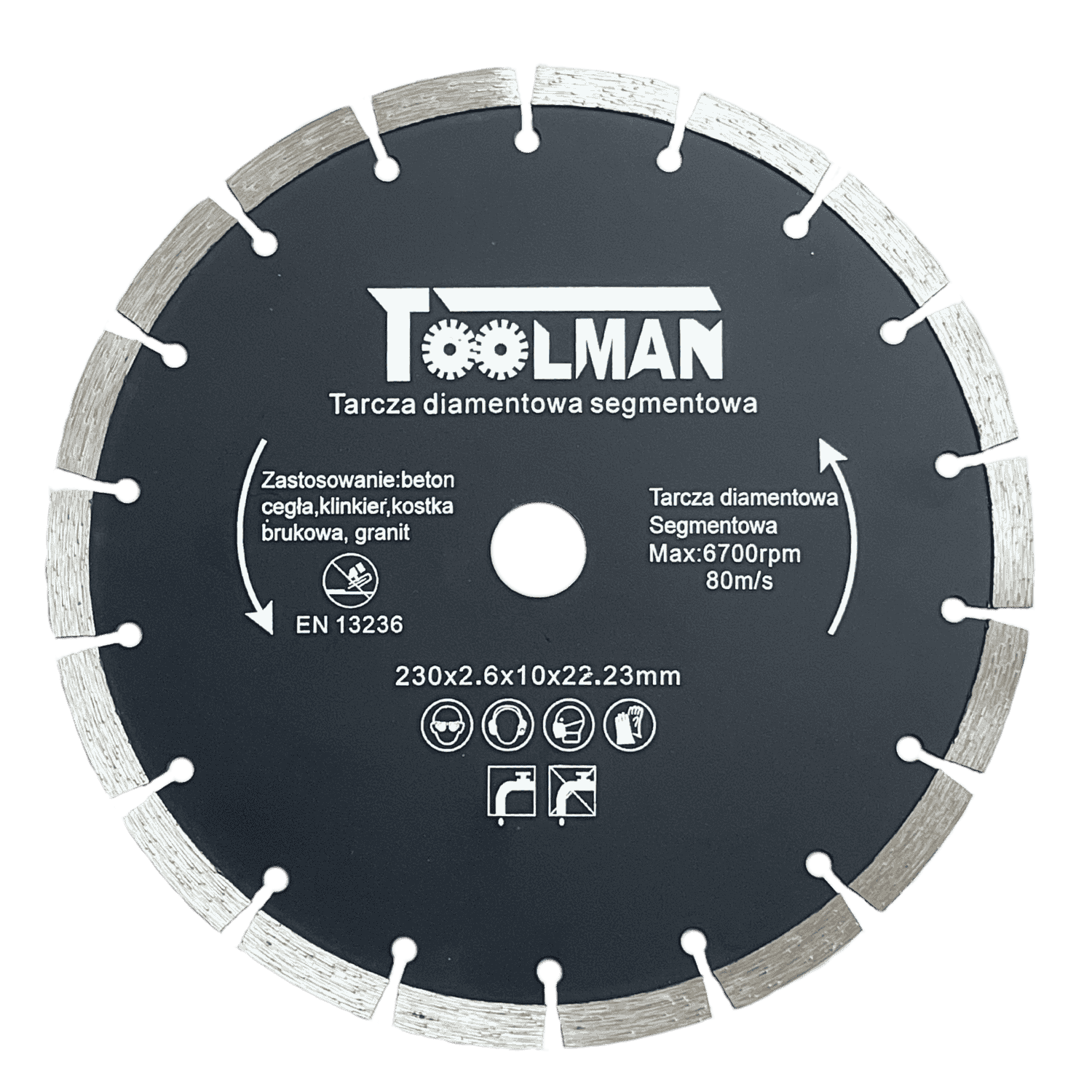 Tarcza diamentowa segm. 230 MM TOOLMAN - TLTDS230