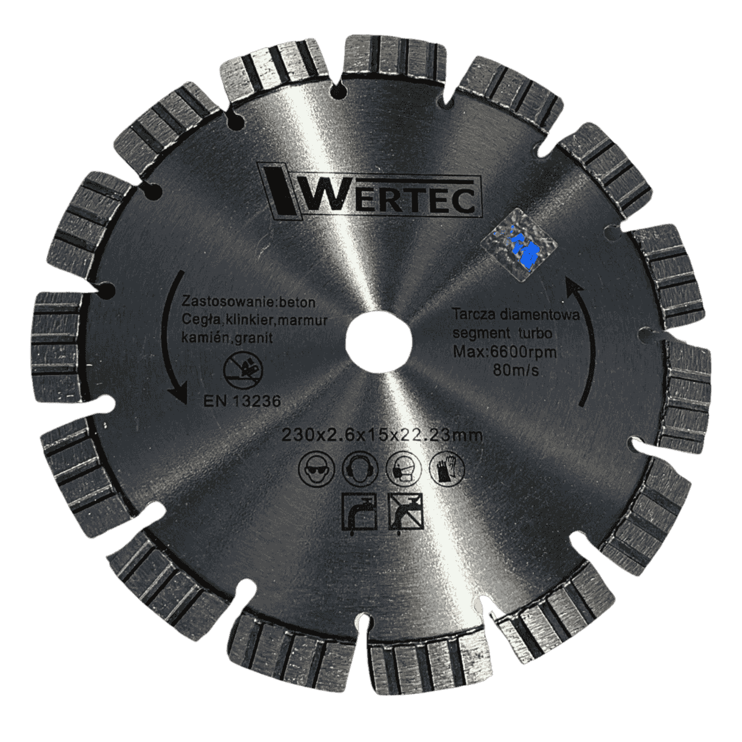 TARCZA DIAMENTOWA SEGMENT. TURBO 230X15MM WERTEC - WTDS23015T