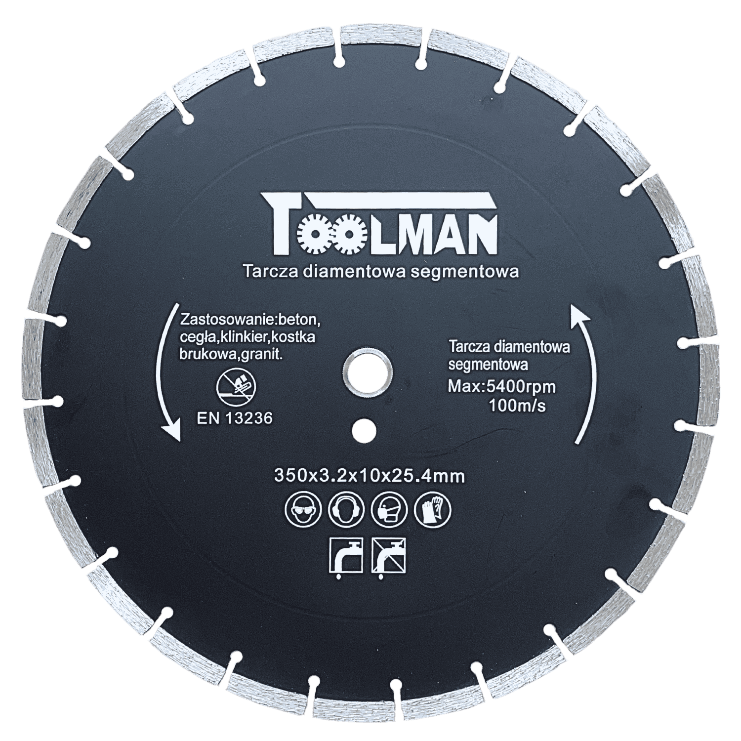 Tarcza diamentowa segm. 350x10x25,4 TOOLMAN - TLTDS350