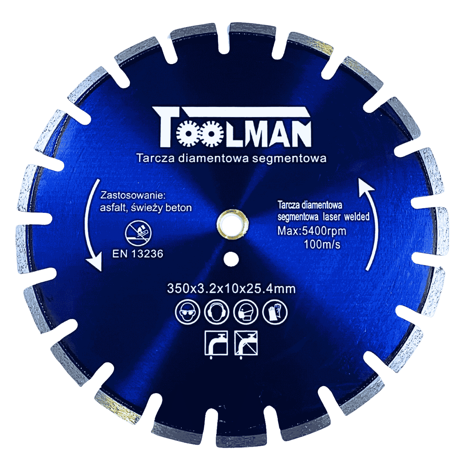 Tarcza diamentowa 350x10x25,4 LASER  ASFALT TOOLMAN - TLTDA350