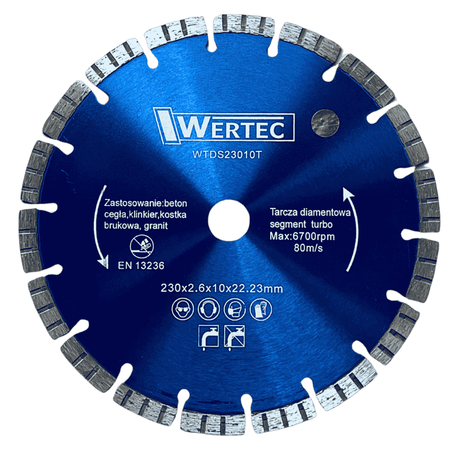 TARCZA DIAMENTOWA SEGMENT.TURBO 230X10MM WERTEC - WTDS23010T