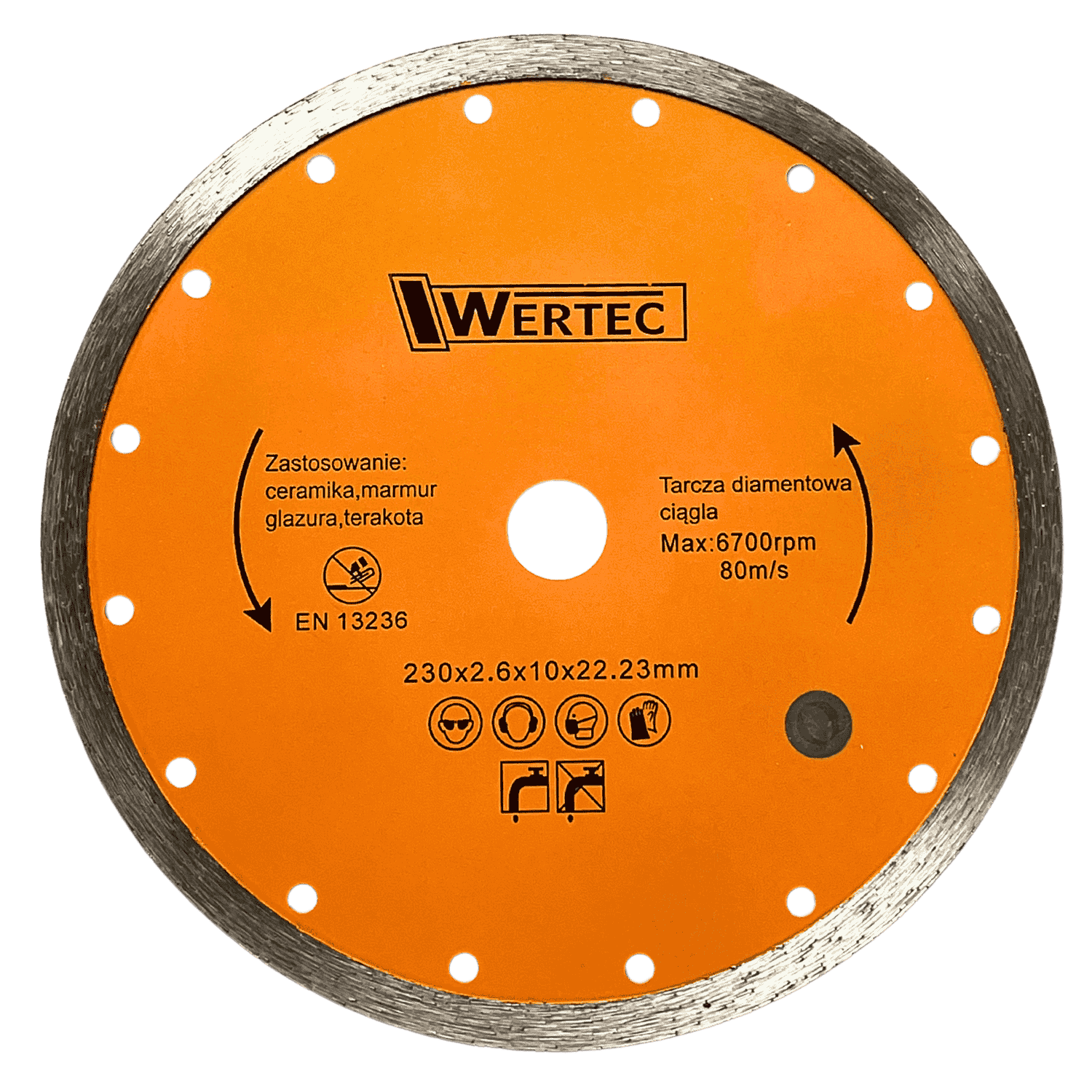 TARCZA DIAMENTOWA CIĄGŁA 230X22,23 MM WERTEC - WTDC23022