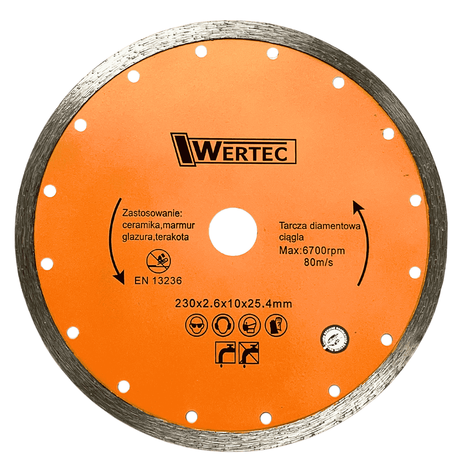 TARCZA DIAMENTOWA CIĄGŁA 230X25,4 MM WERTEC - WTDC23025