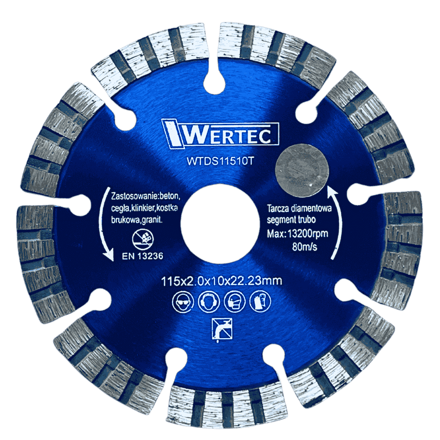 TARCZA DIAMENTOWA SEGMENT. TURBO 115X10MM WERTEC - WTDS11510T