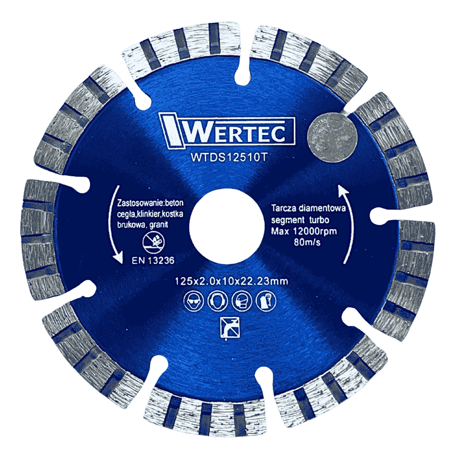 TARCZA DIAMENTOWA SEGMENT. TURBO 125X10MM WERTEC - WTDS12510T