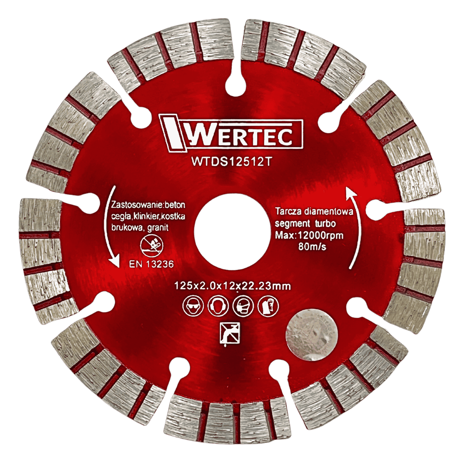 TARCZA DIAMENTOWA SEGMENT TURBO 125X12MM WERTEC - WTDS12512T
