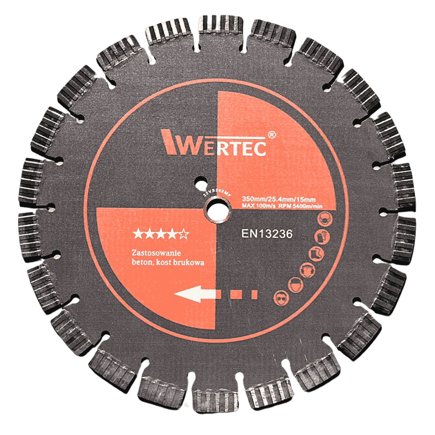 Tarcza diamentowa 350x25,4x15mm GRAFIT M - WTDSR35025