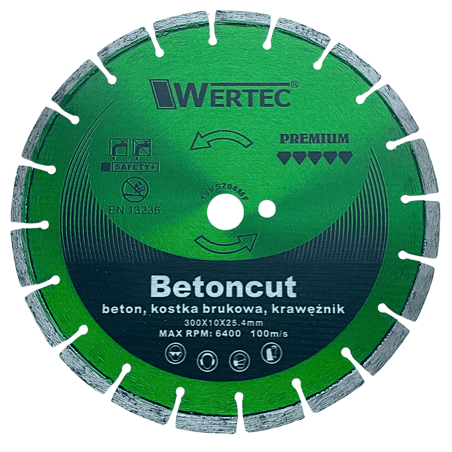 Tarcza Diamentowa 300x10x25,4 segment GREEN WERTEC - WTD30010S