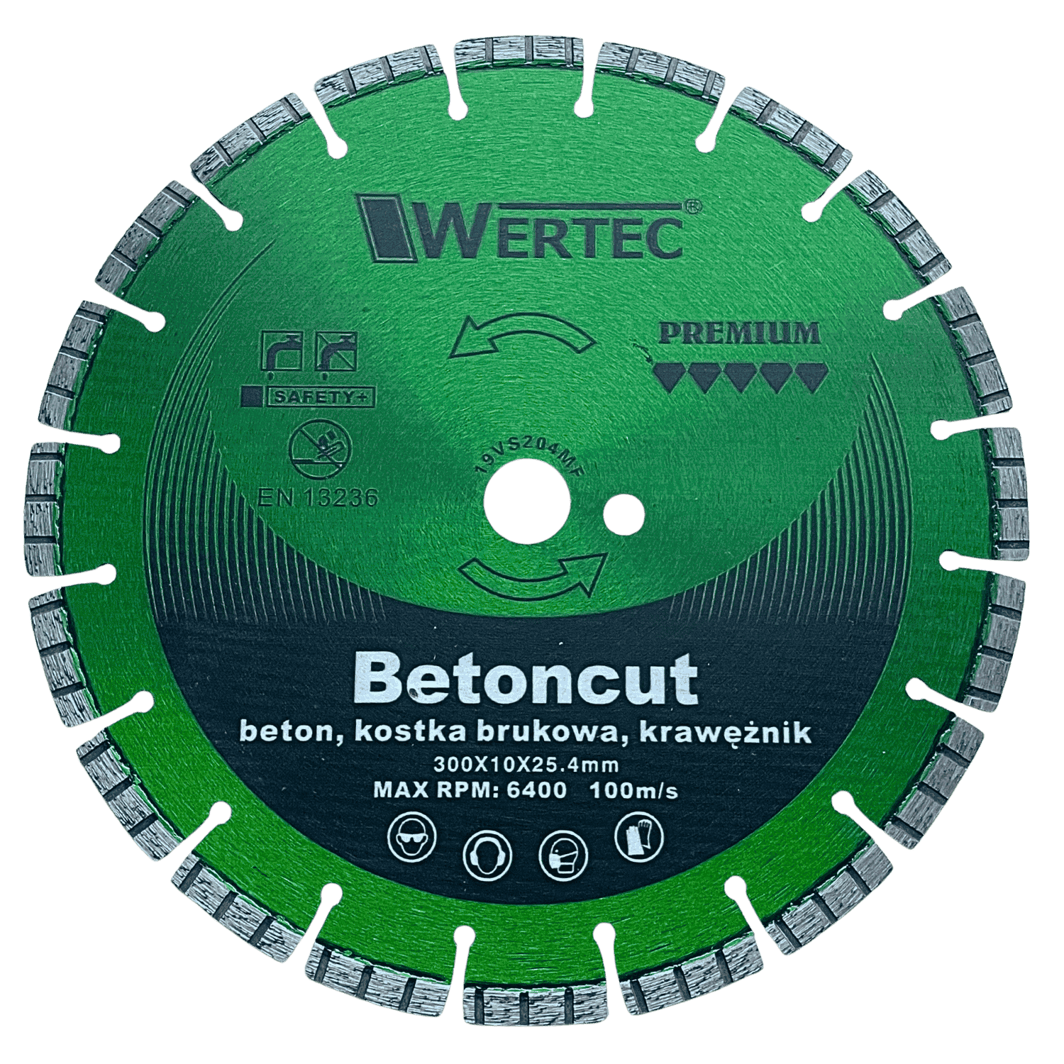 Tarcza Diamentowa 300x10x25,4 segment T GREEN WERTEC - WTD30010T