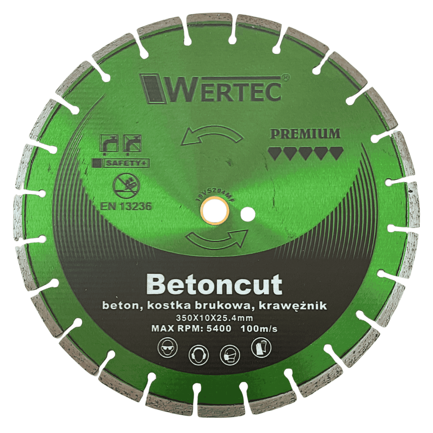 Tarcza Diamentowa 350x10x25,4 segment GREEN WERTEC betoncut - WTD35010S