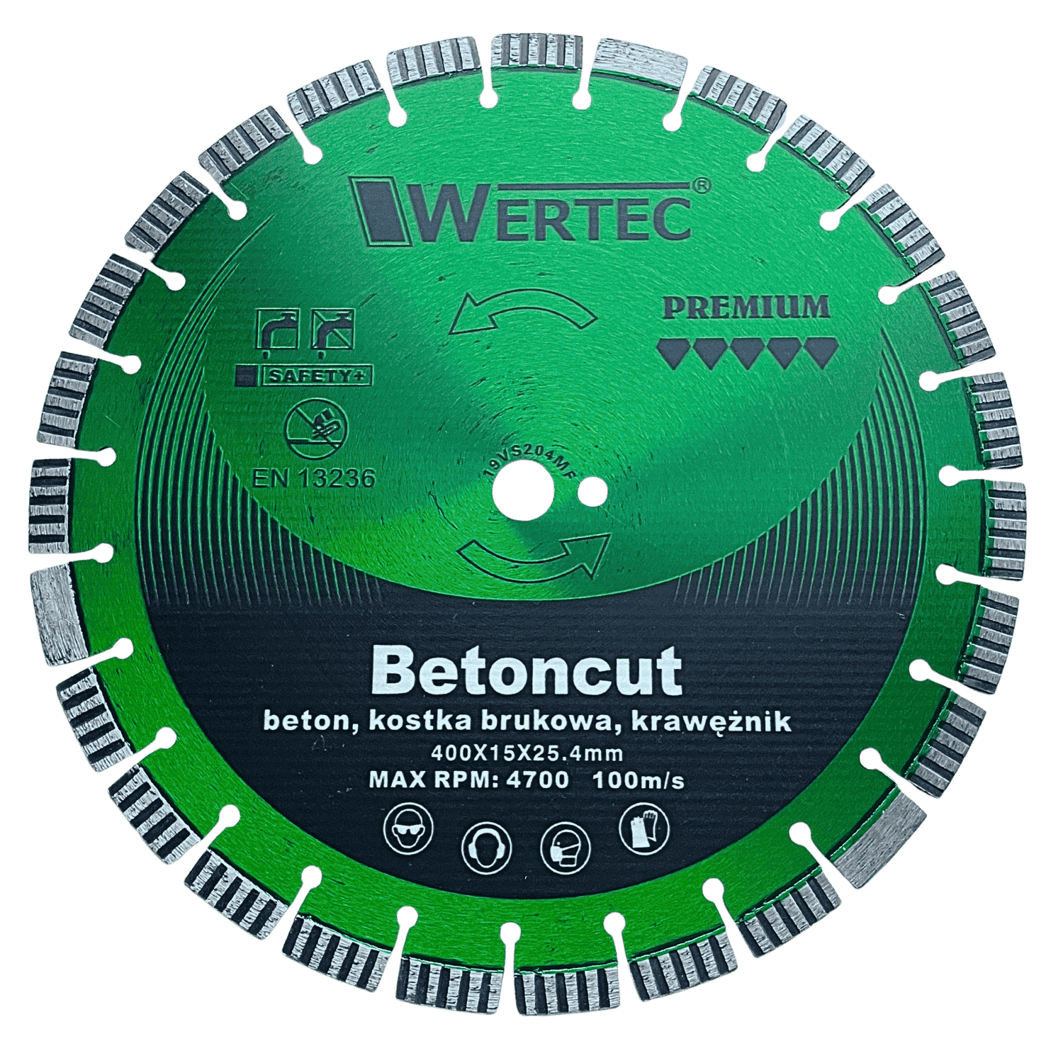 Tarcza diamentowa 400x15x25,4 TN GREEN WERTEC - WTD40015TN