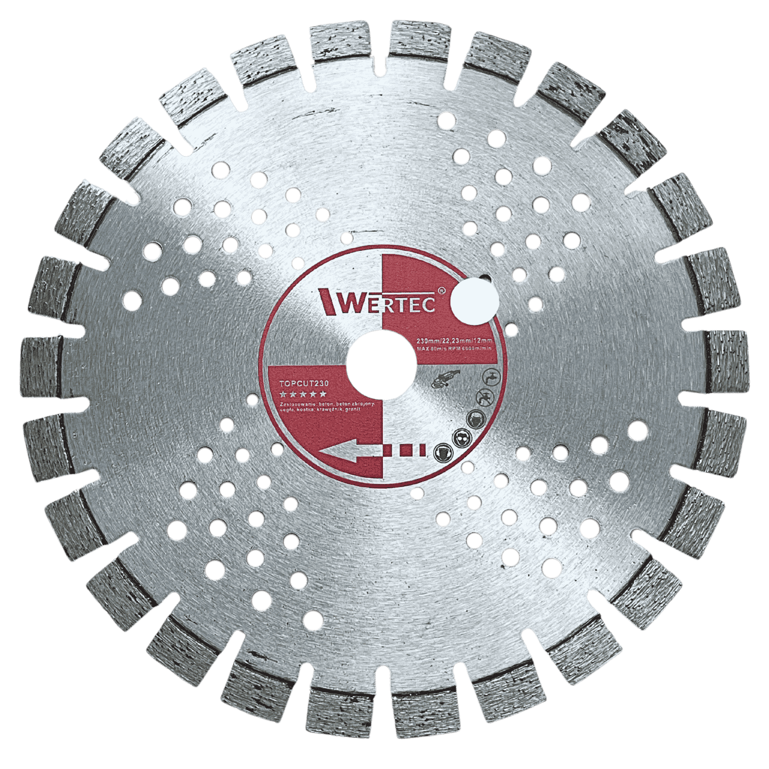 Tarcza diamentowa TOPCUT 230x12x22.23mm WERTEC - TOPCUT230